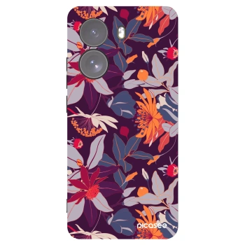 Picasee silikonowe czarne etui na Xiaomi Poco X7 - Purple Leaf