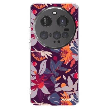 Picasee silikonowe przeźroczyste etui na Xiaomi 15 Ultra - Purple Leaf