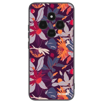 Picasee silikonowe czarne etui na Xiaomi Poco C75 - Purple Leaf