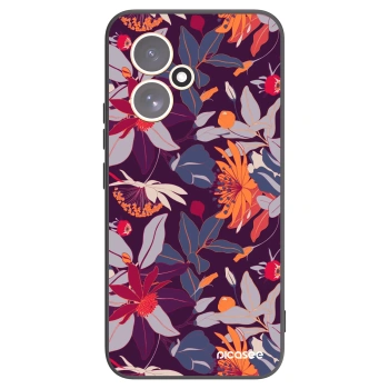 Picasee silikonowe czarne etui na Honor 400 5G - Purple Leaf