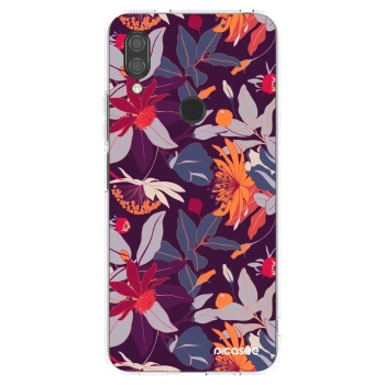 Picasee silikonowe przeźroczyste etui na Xiaomi Redmi 7 - Purple Leaf