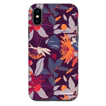 Etui na Apple iPhone X/XS - Purple Leaf