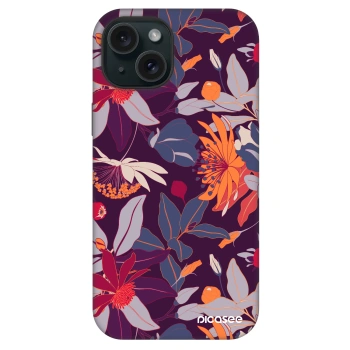 Picasee Fashion Case MagSafe na Apple iPhone 15 - Purple Leaf