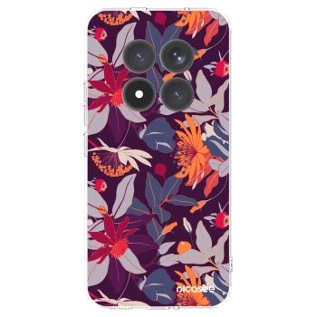 Picasee silikonowe przeźroczyste etui na Xiaomi Redmi Note 15 Pro+ - Purple Leaf