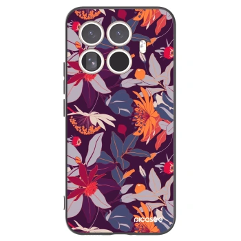 Picasee silikonowe czarne etui na Xiaomi 15T Pro - Purple Leaf