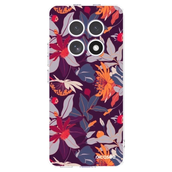 Picasee silikonowe przeźroczyste etui na Xiaomi Redmi Note 15 4G - Purple Leaf