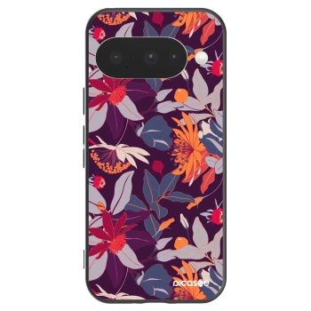 Picasee silikonowe czarne etui na Google Pixel 10 - Purple Leaf