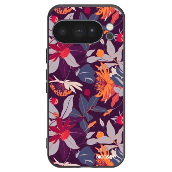 Picasee silikonowe czarne etui na Google Pixel 10 Pro - Purple Leaf