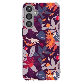 Picasee silikonowe przeźroczyste etui na Samsung Galaxy A16 4G - Purple Leaf