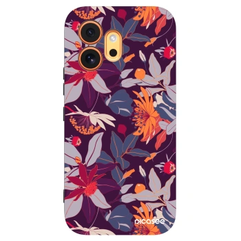 Picasee silikonowe czarne etui na Honor 600 - Purple Leaf