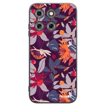Picasee silikonowe czarne etui na Motorola Moto G77 - Purple Leaf
