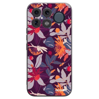 Picasee silikonowe czarne etui na Xiaomi Poco F8 Ultra - Purple Leaf
