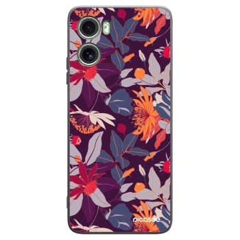 Picasee silikonowe czarne etui na Motorola Moto G06 - Purple Leaf