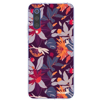 Picasee silikonowe przeźroczyste etui na Xiaomi Mi 9 SE - Purple Leaf