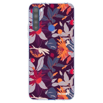 Picasee silikonowe przeźroczyste etui na Xiaomi Redmi Note 8T - Purple Leaf
