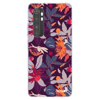 Picasee silikonowe przeźroczyste etui na Xiaomi Mi Note 10 Lite - Purple Leaf