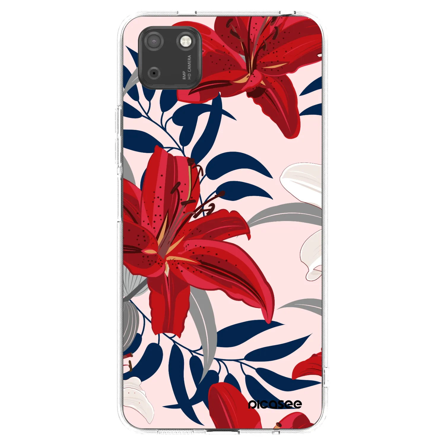 Picasee silikonowe przeźroczyste etui na Huawei Y5P - Red Lily