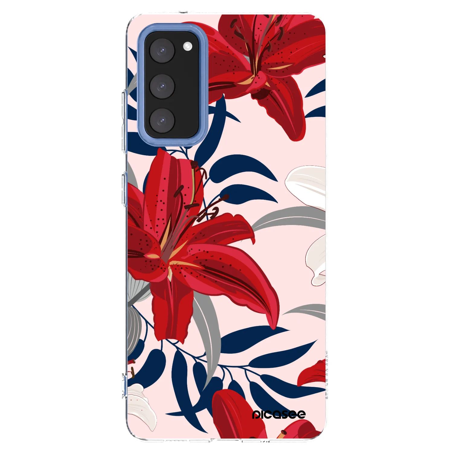 Picasee silikonowe przeźroczyste etui na Samsung Galaxy S20 FE - Red Lily