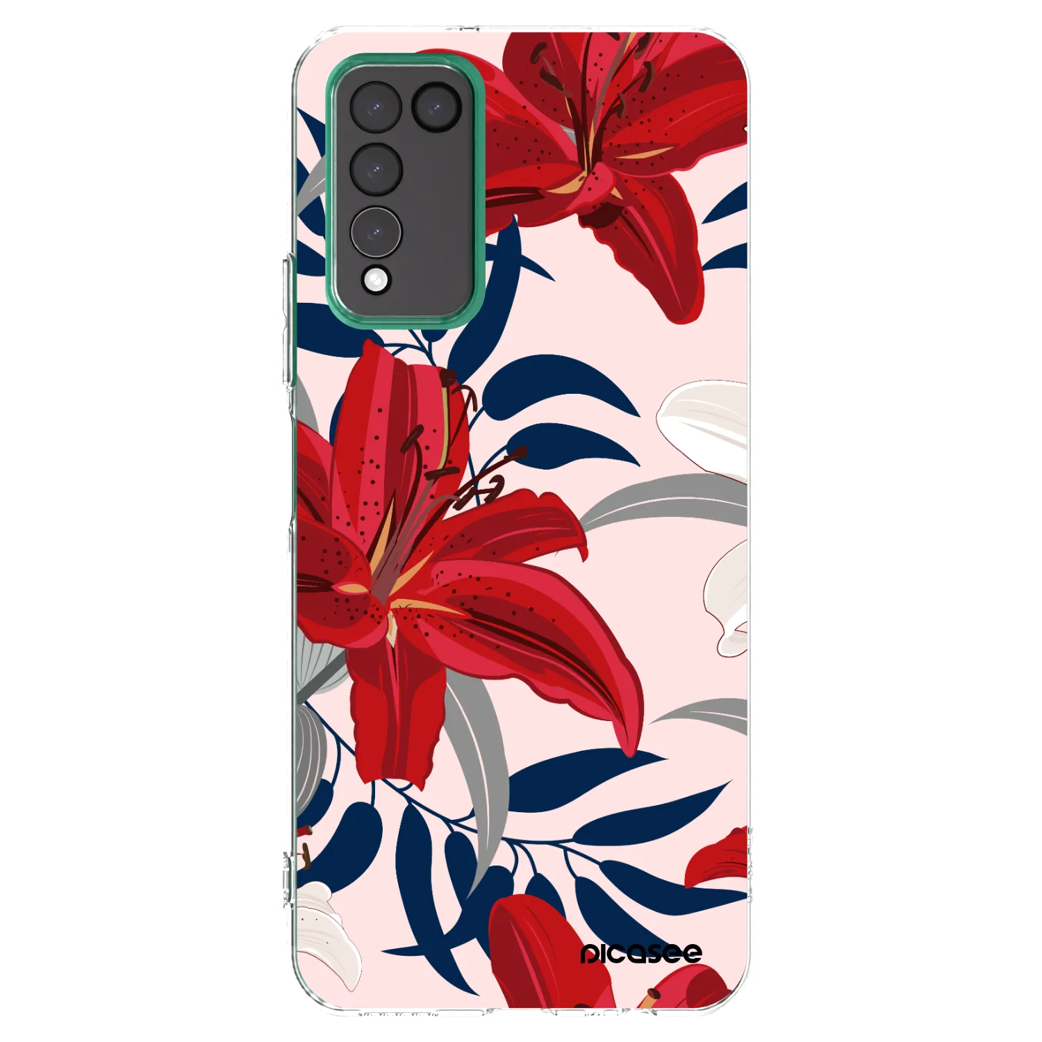 Picasee silikonowe przeźroczyste etui na Honor 10X Lite - Red Lily