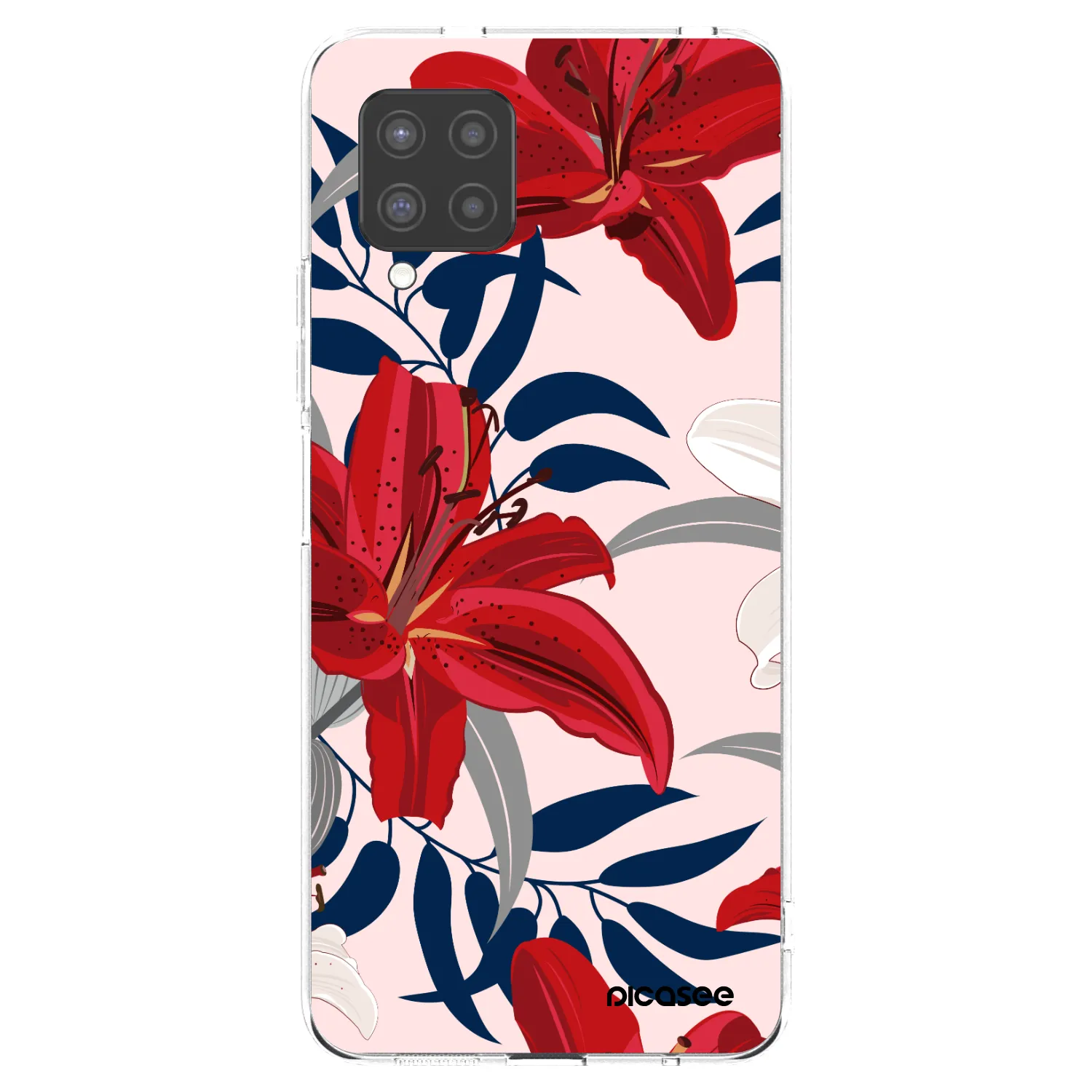 Picasee silikonowe przeźroczyste etui na Samsung Galaxy A42 A426B - Red Lily