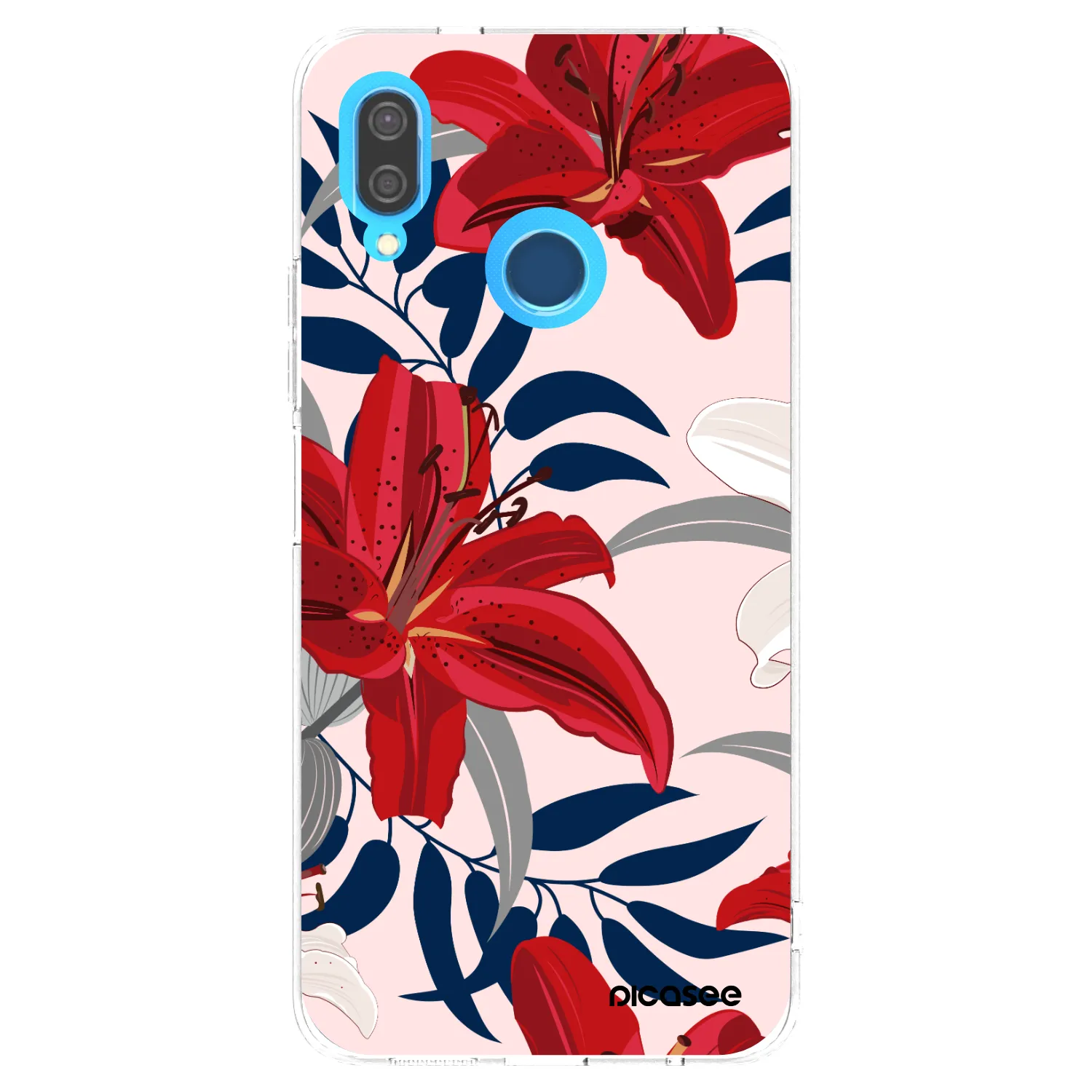 Picasee silikonowe przeźroczyste etui na Huawei P20 Lite - Red Lily
