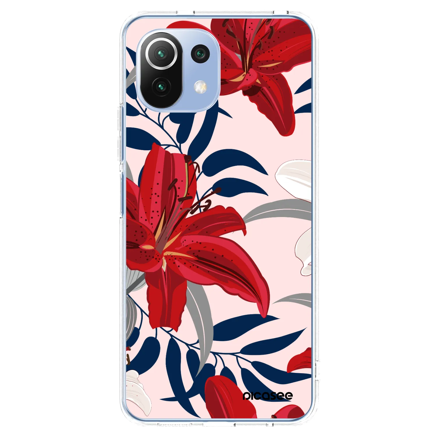 Picasee silikonowe przeźroczyste etui na Xiaomi Mi 11 Lite - Red Lily