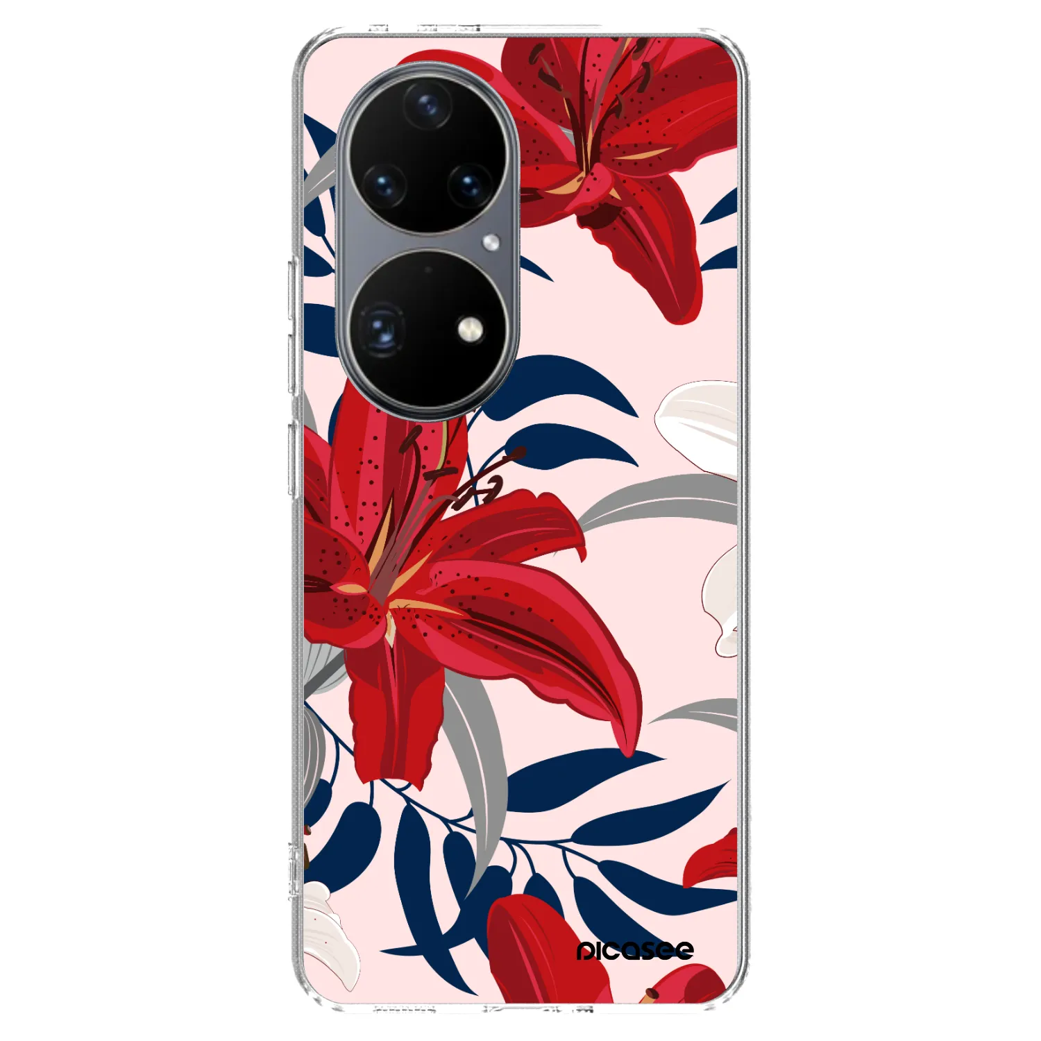 Picasee silikonowe przeźroczyste etui na Huawei P50 - Red Lily