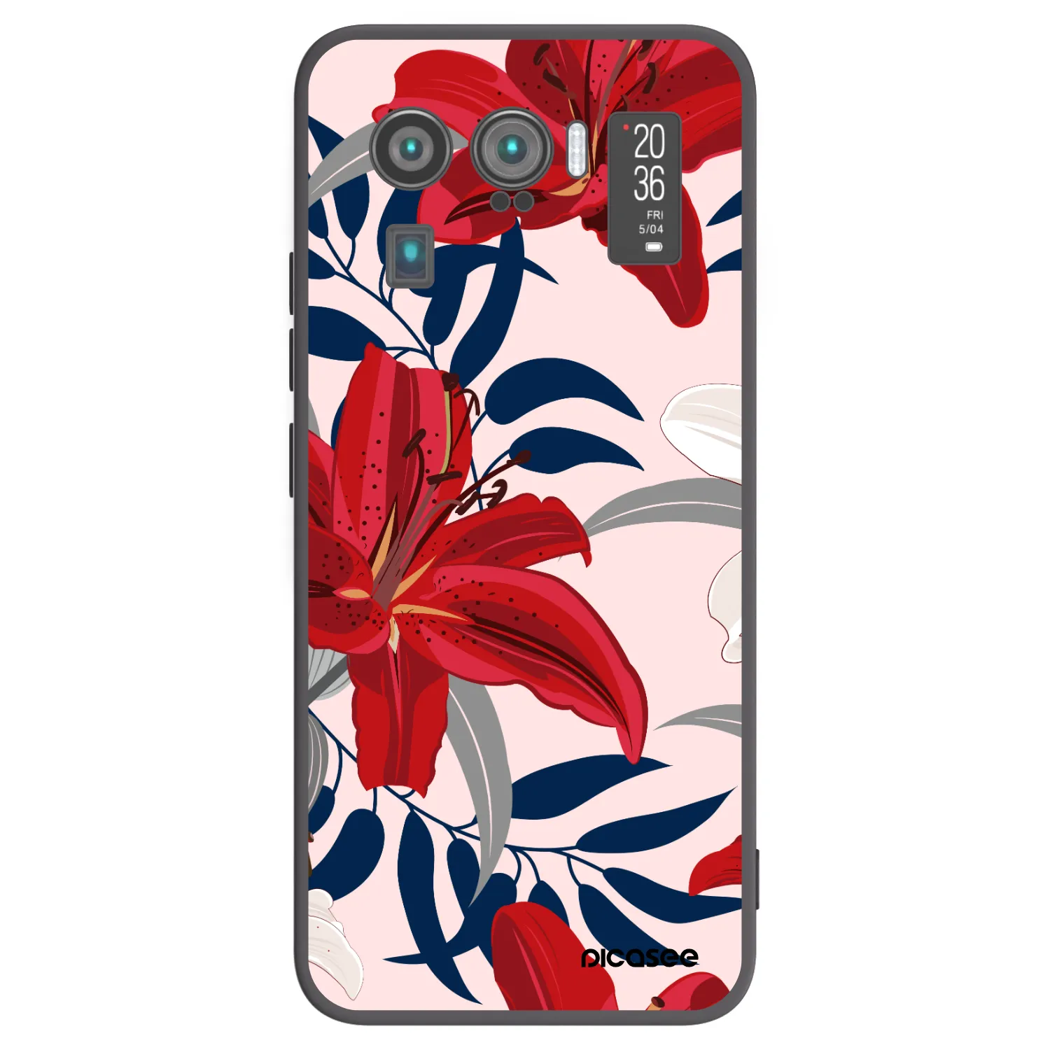 Picasee silikonowe czarne etui na Xiaomi Mi 11 Ultra - Red Lily
