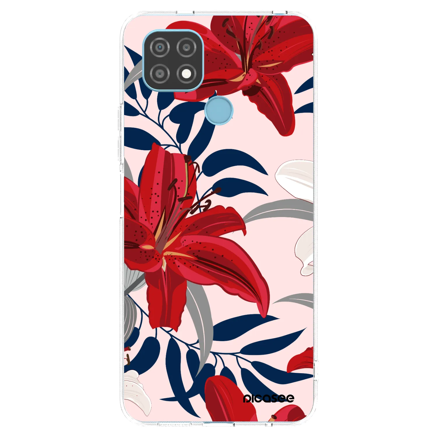 Picasee silikonowe przeźroczyste etui na Realme C21 - Red Lily