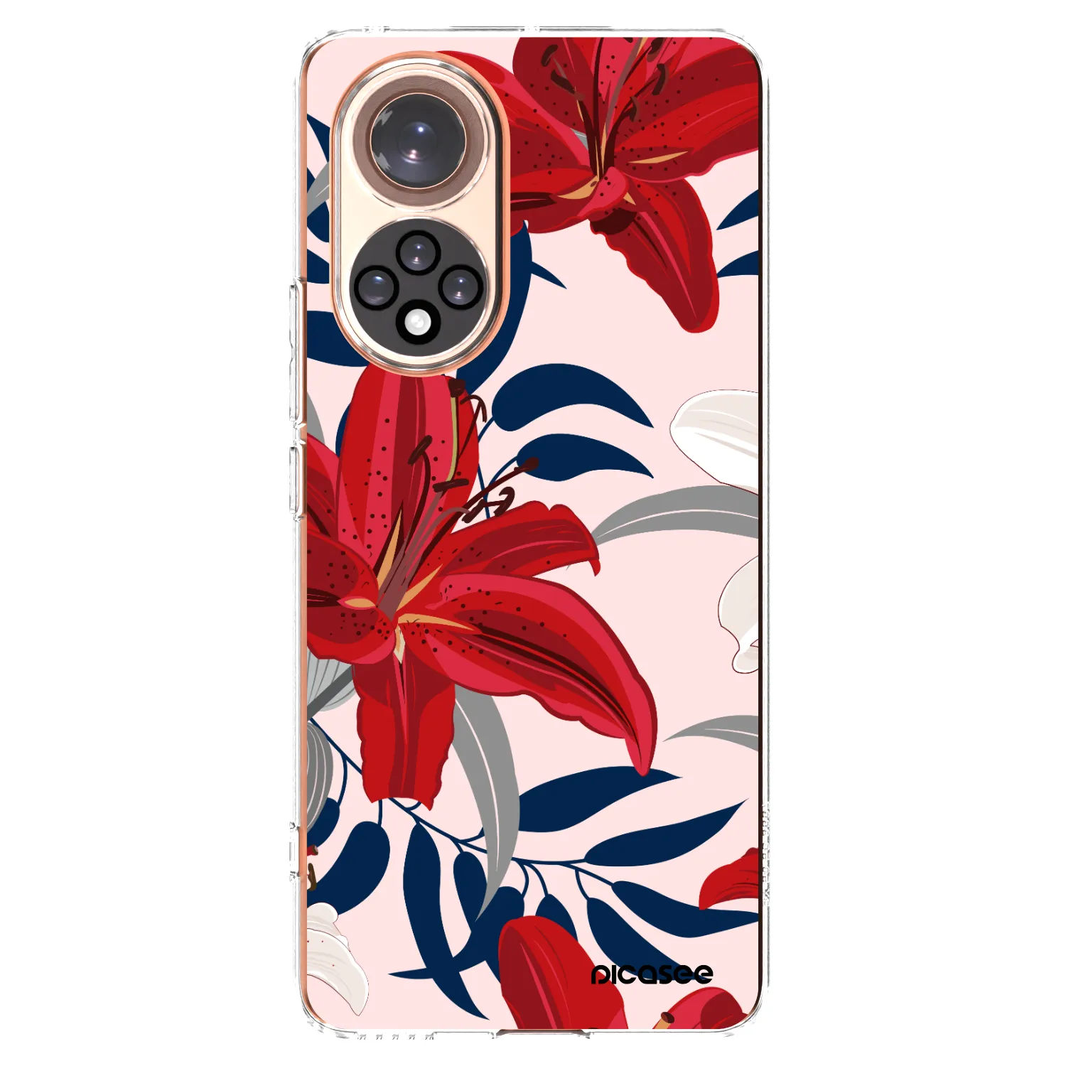 Picasee silikonowe przeźroczyste etui na Honor 50 5G - Red Lily