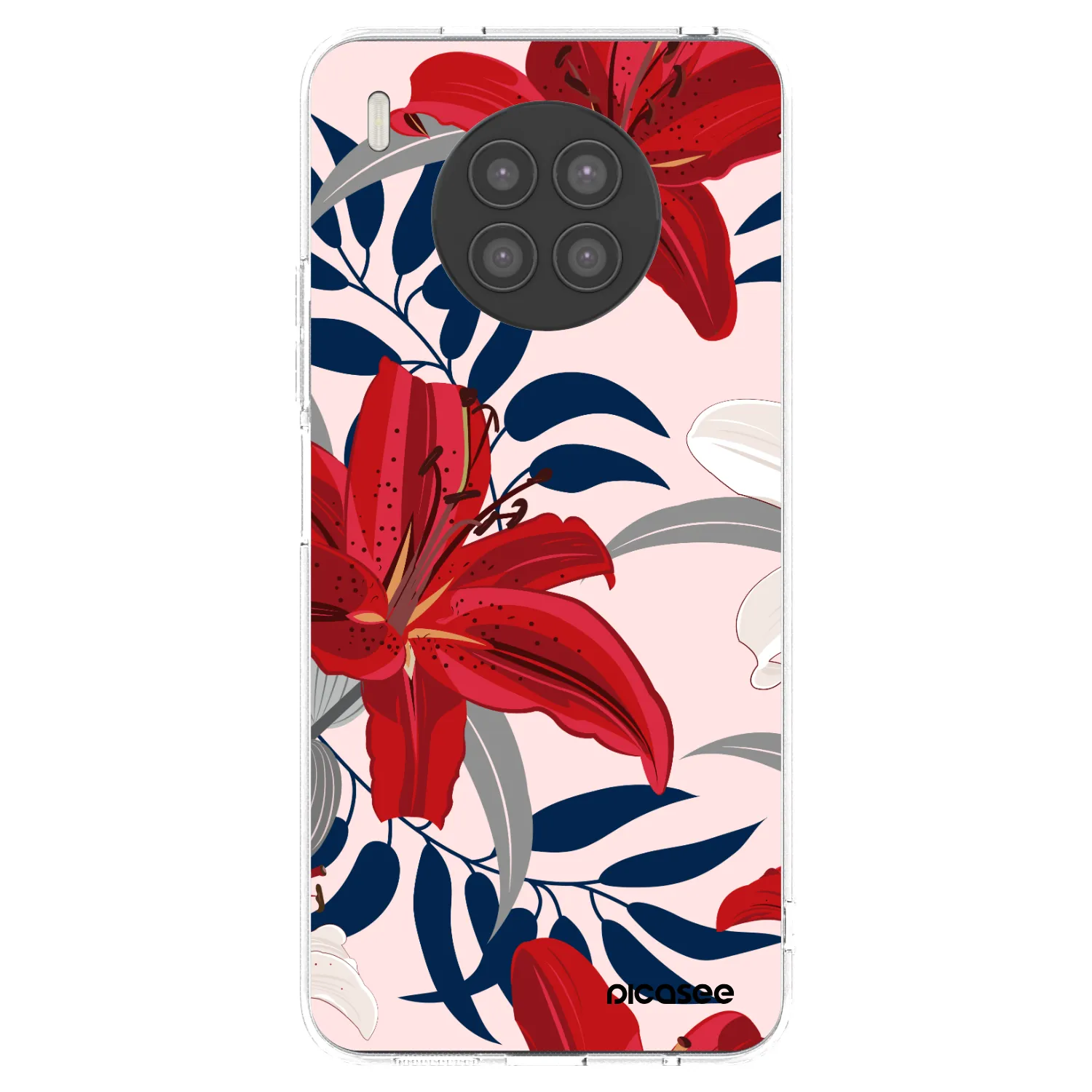 Picasee silikonowe przeźroczyste etui na Huawei Nova 8i - Red Lily