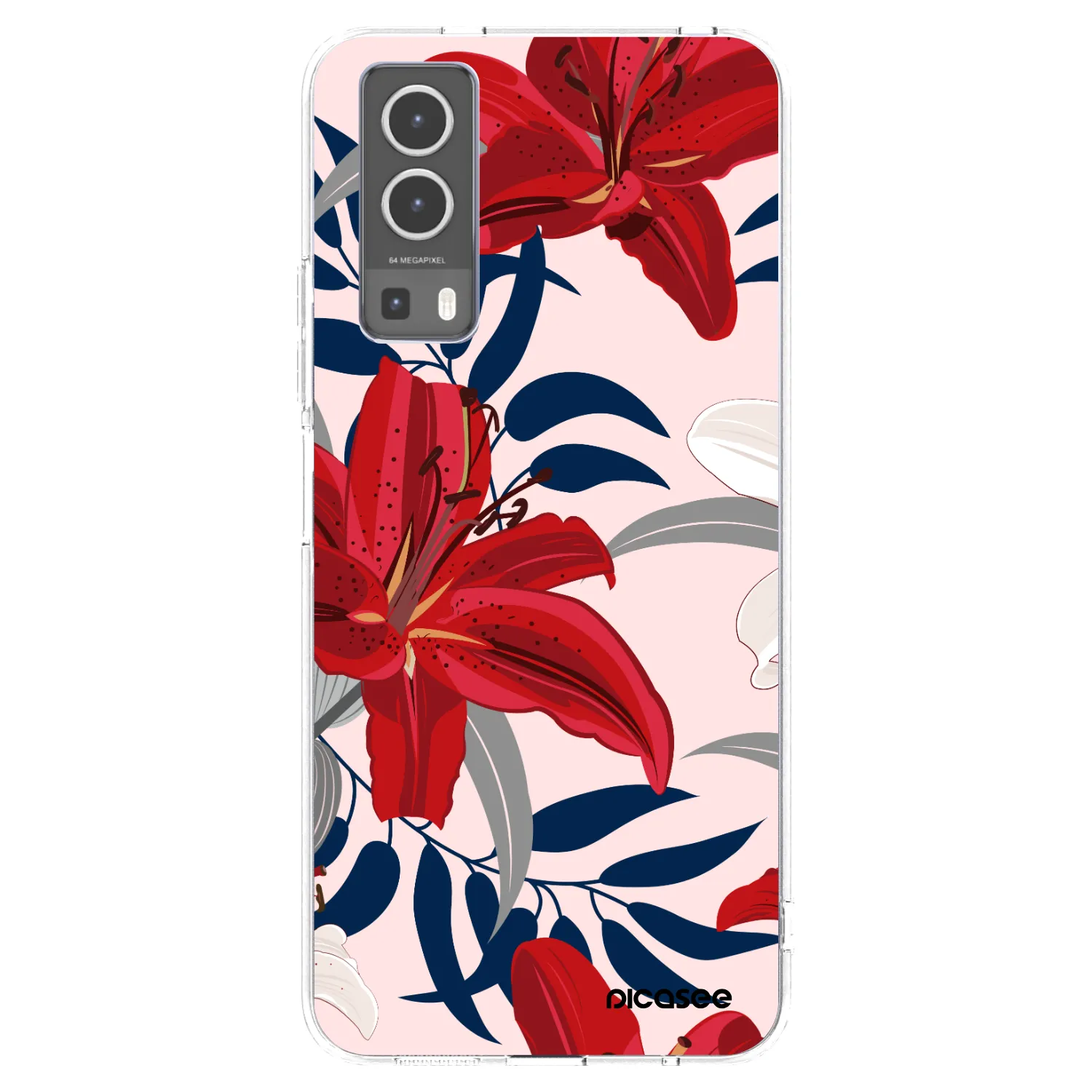 Picasee silikonowe przeźroczyste etui na Vivo Y72 5G - Red Lily