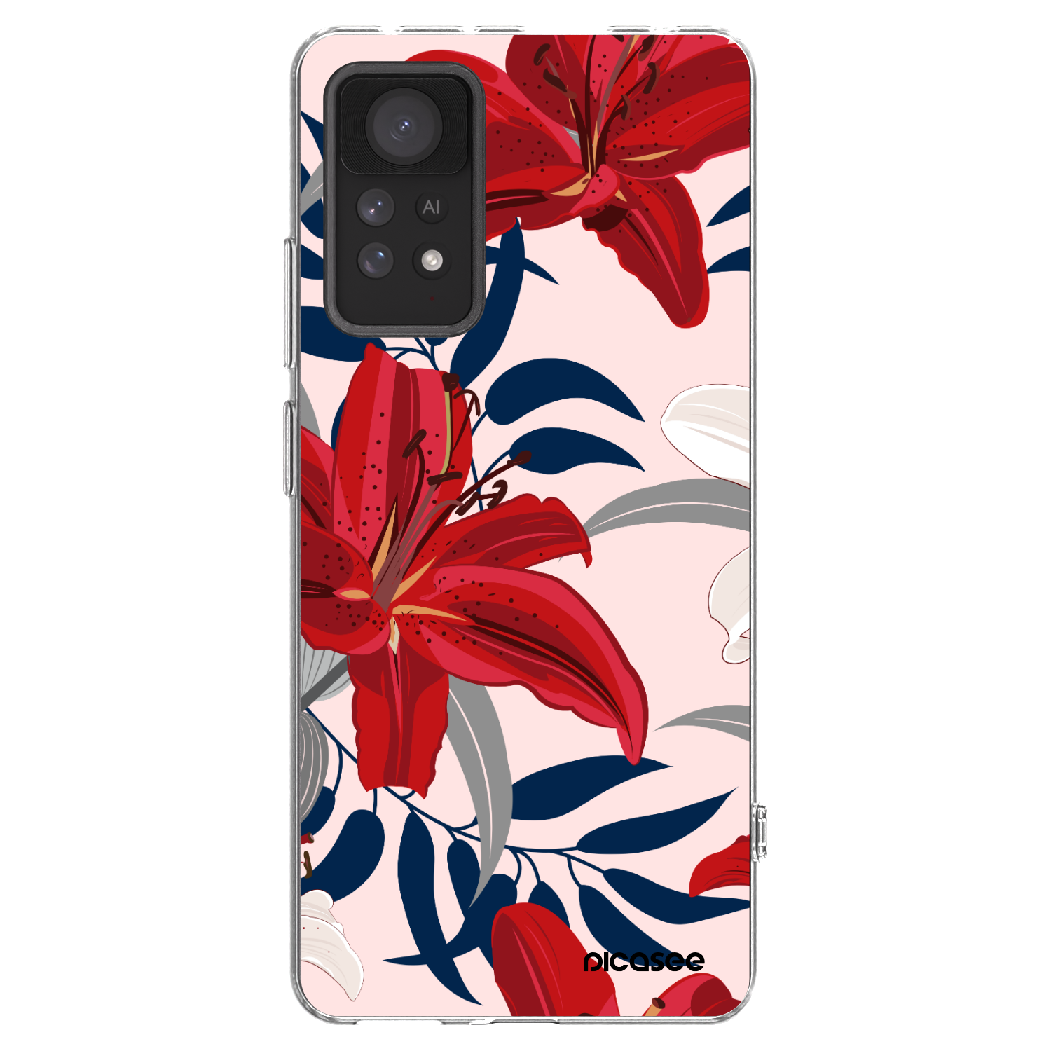 Picasee silikonowe przeźroczyste etui na Xiaomi Redmi Note 11 Pro 5G - Red Lily