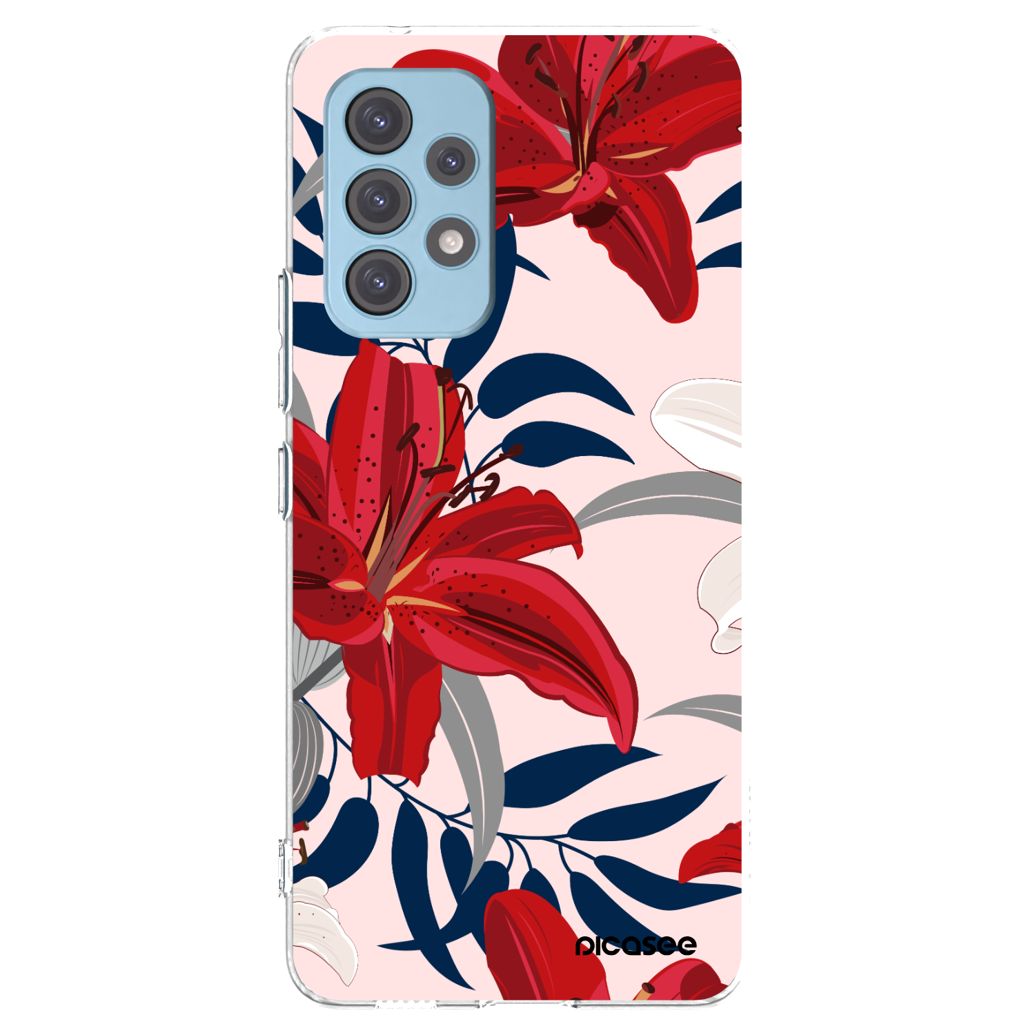 Picasee silikonowe przeźroczyste etui na Samsung Galaxy A53 5G A536 - Red Lily