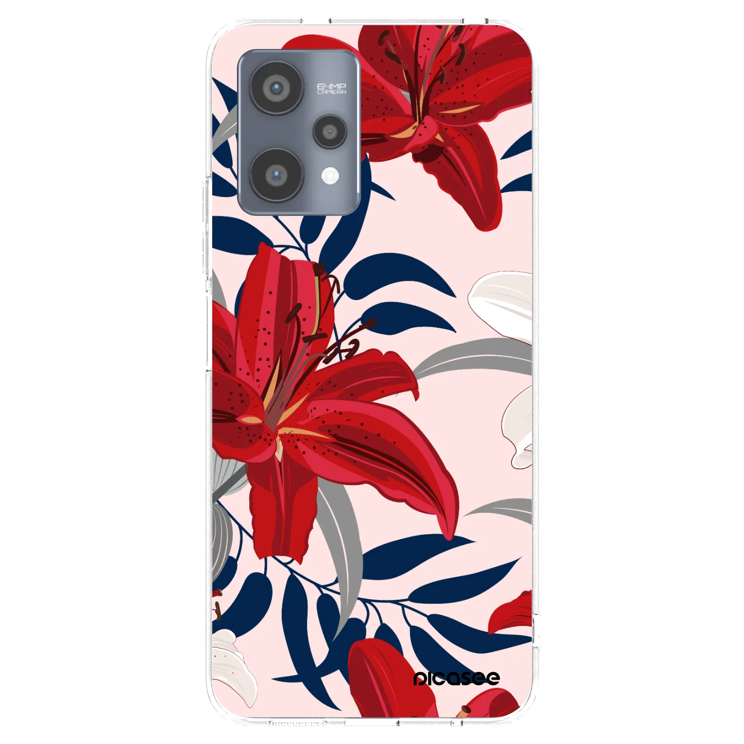Picasee silikonowe przeźroczyste etui na Realme 9 Pro 5G - Red Lily