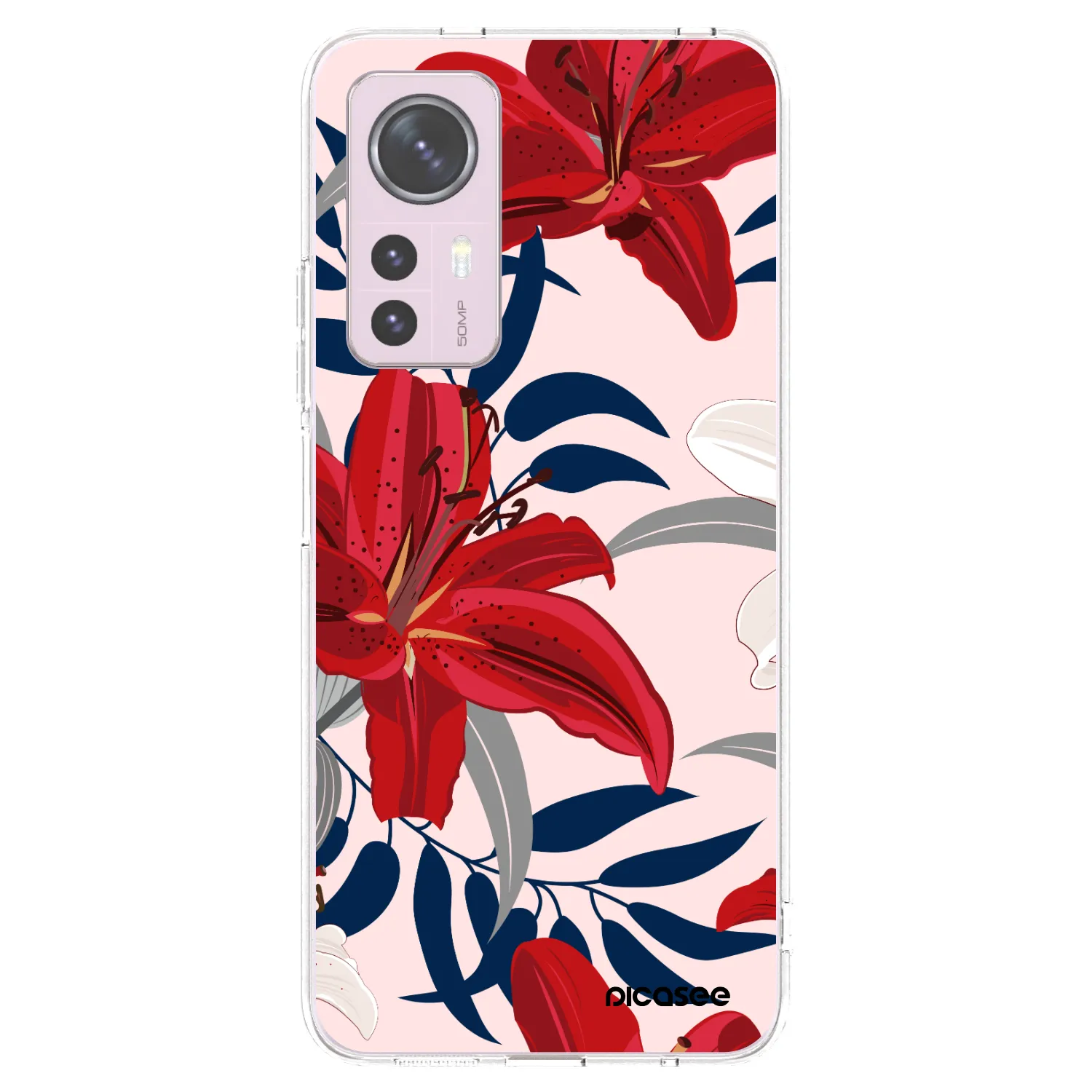 Picasee silikonowe przeźroczyste etui na Xiaomi 12 - Red Lily