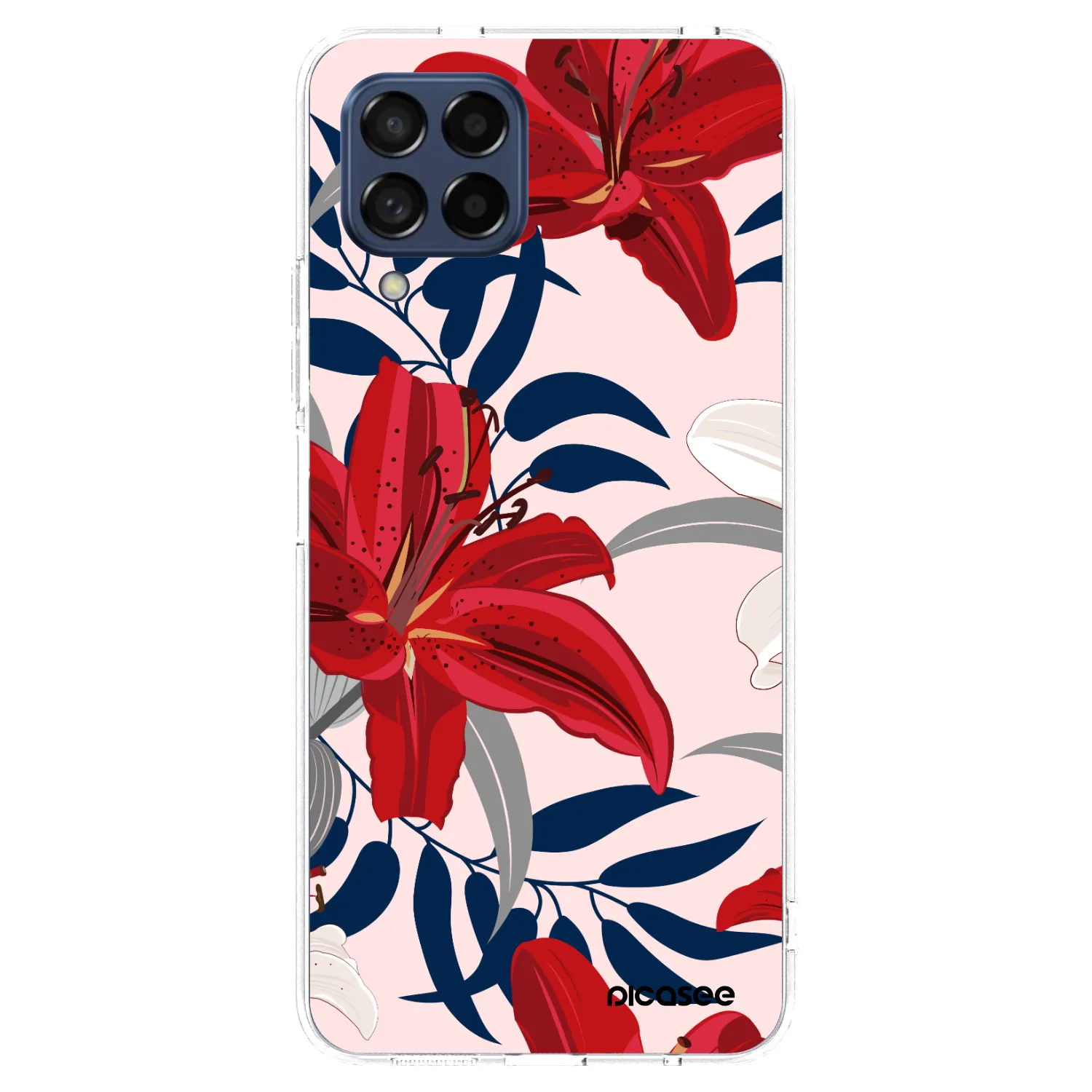 Picasee silikonowe przeźroczyste etui na Samsung Galaxy M53 5G - Red Lily