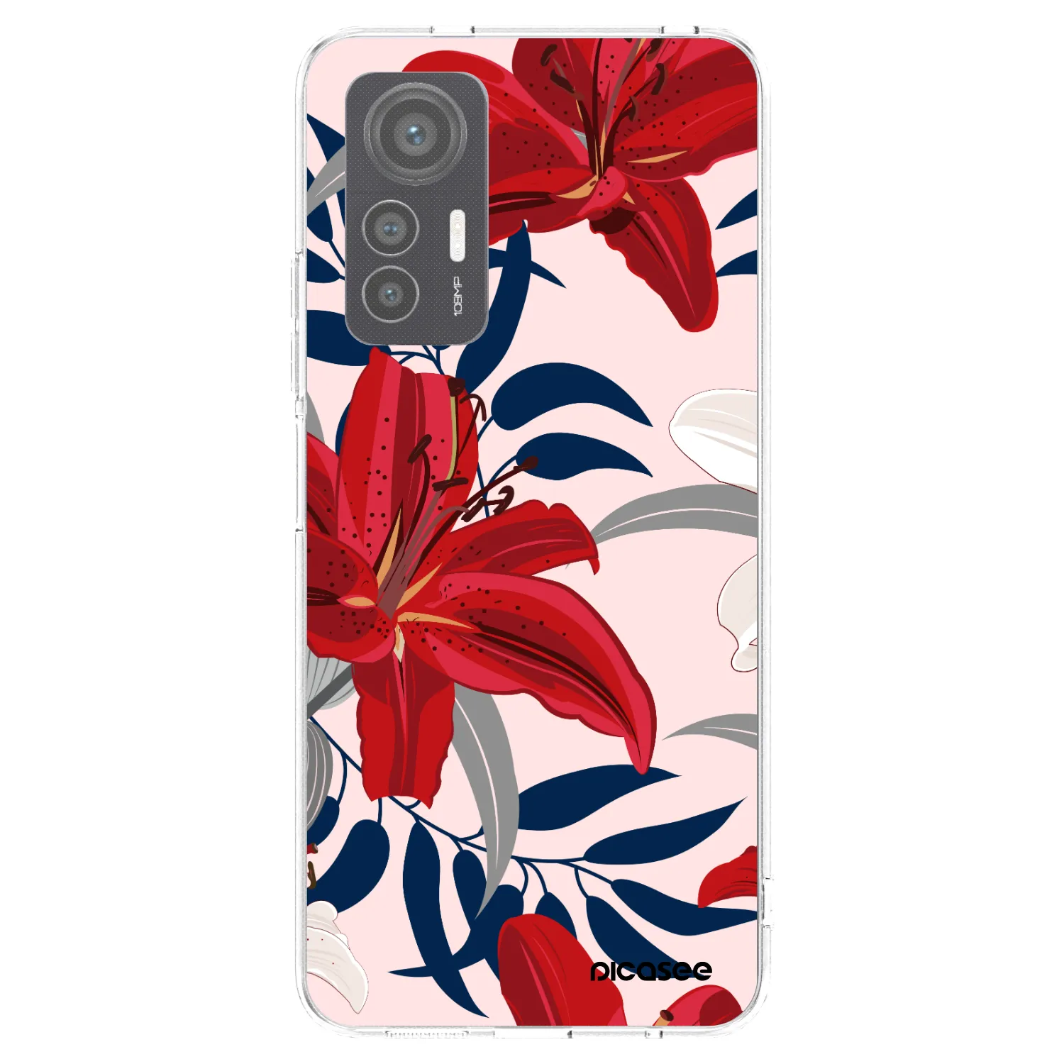 Picasee silikonowe przeźroczyste etui na Xiaomi 12 Lite - Red Lily