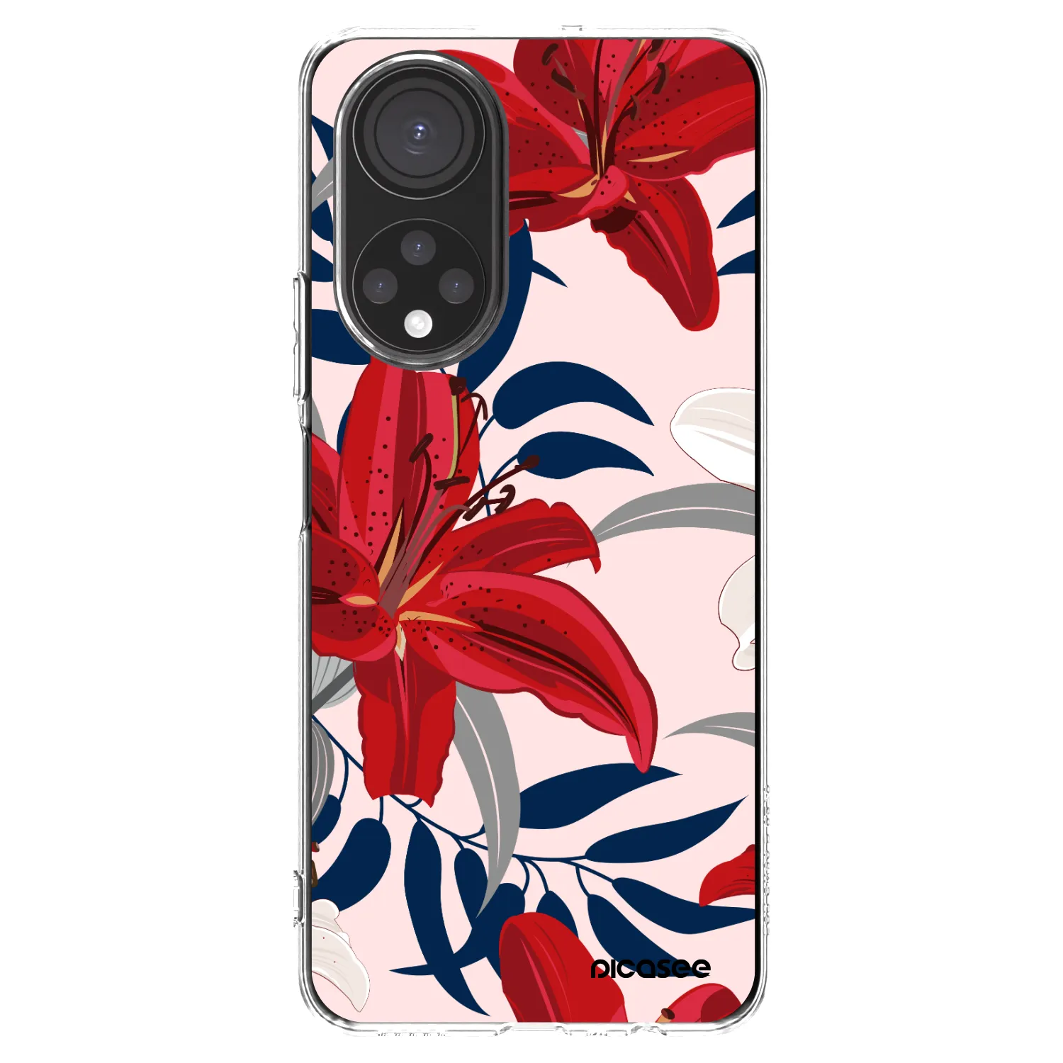 Picasee silikonowe przeźroczyste etui na Honor X7 - Red Lily