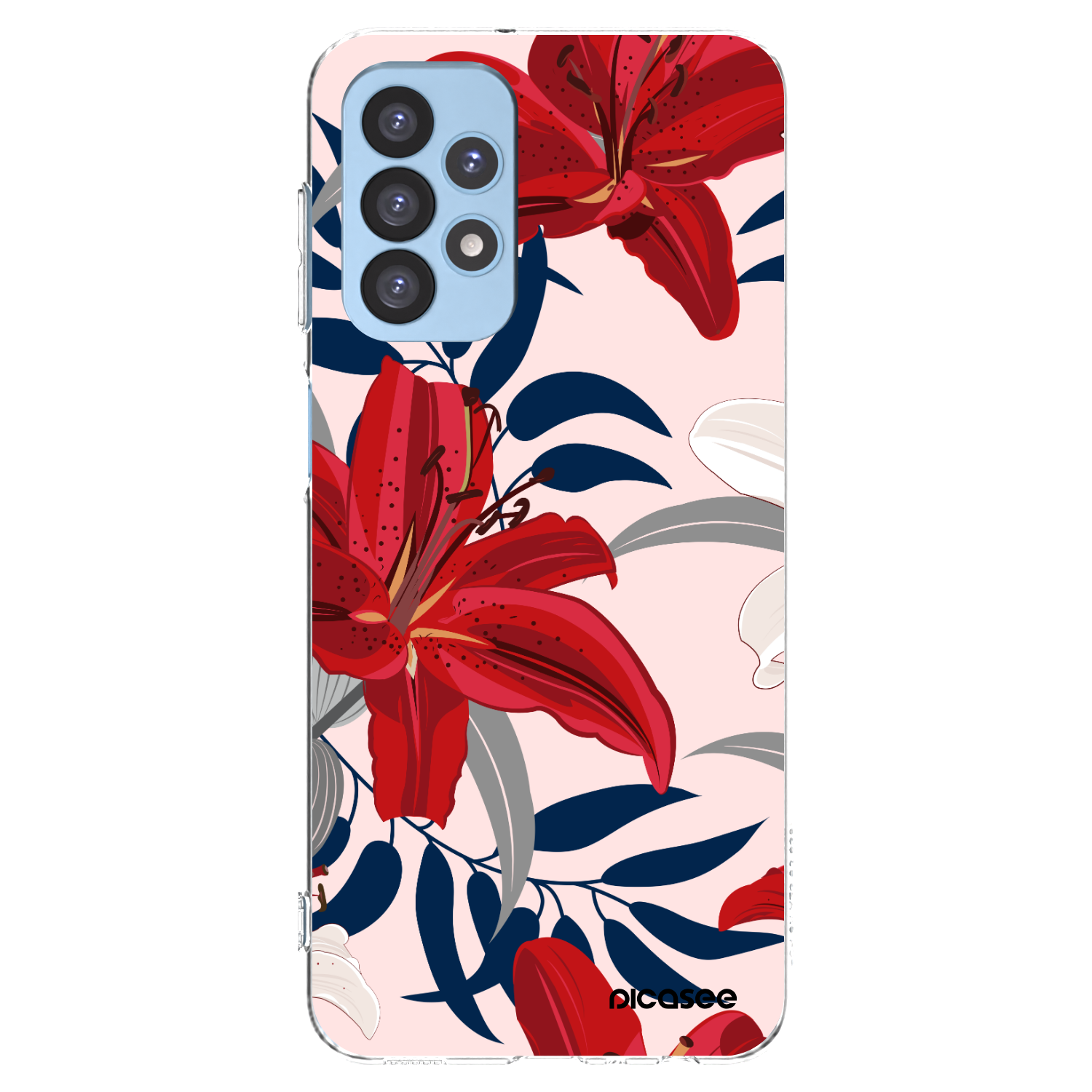Picasee silikonowe przeźroczyste etui na Samsung Galaxy A23 A235F 4G - Red Lily