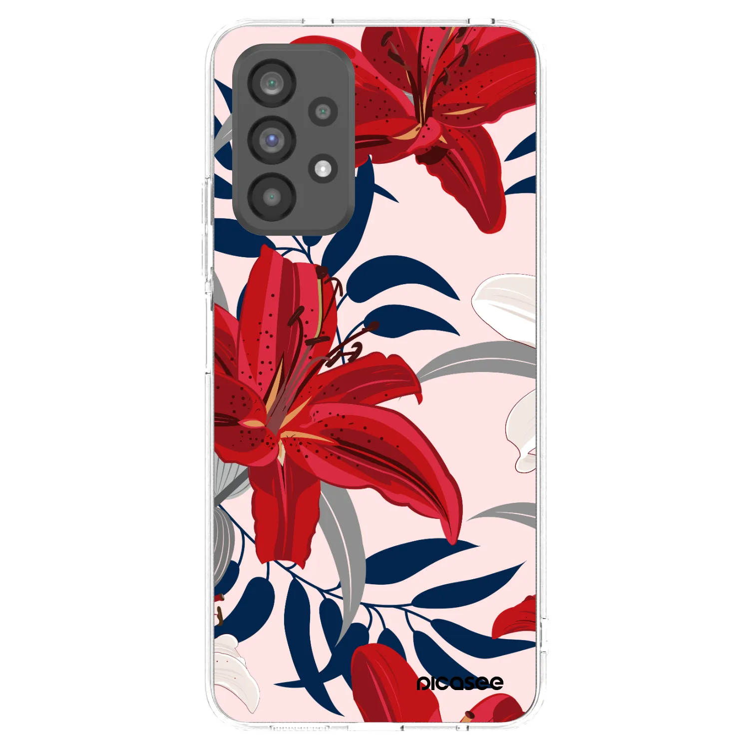 Picasee silikonowe przeźroczyste etui na Samsung Galaxy A73 5G - Red Lily