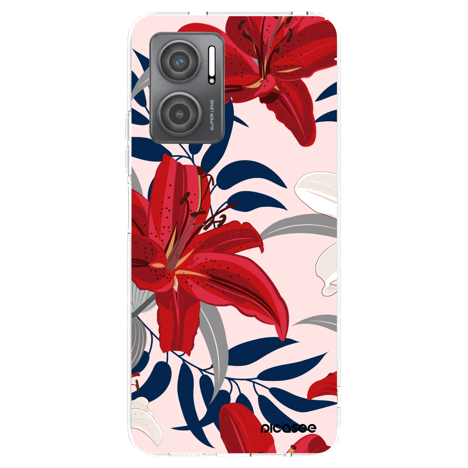 Picasee silikonowe przeźroczyste etui na Xiaomi Redmi 10 5G - Red Lily