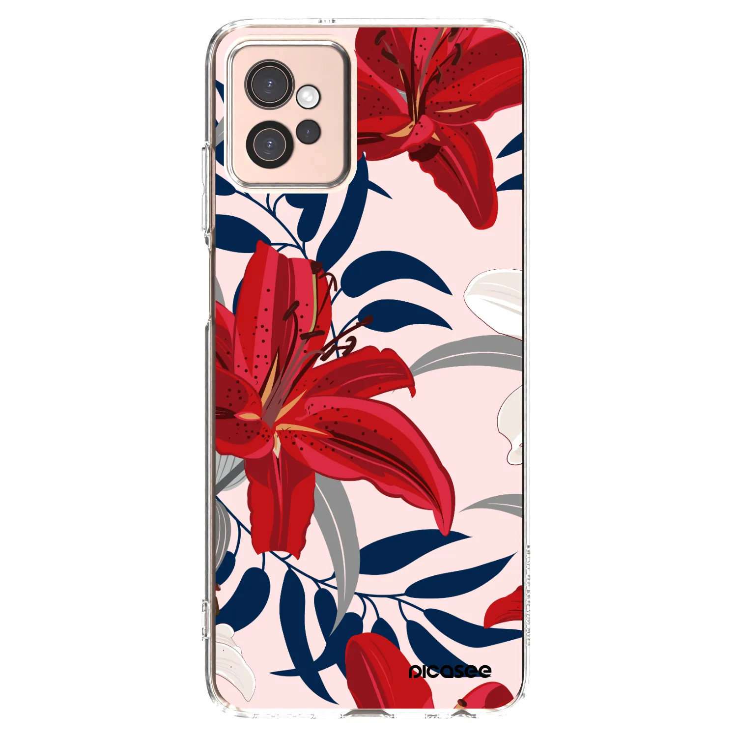 Picasee silikonowe przeźroczyste etui na Motorola Moto G32 - Red Lily
