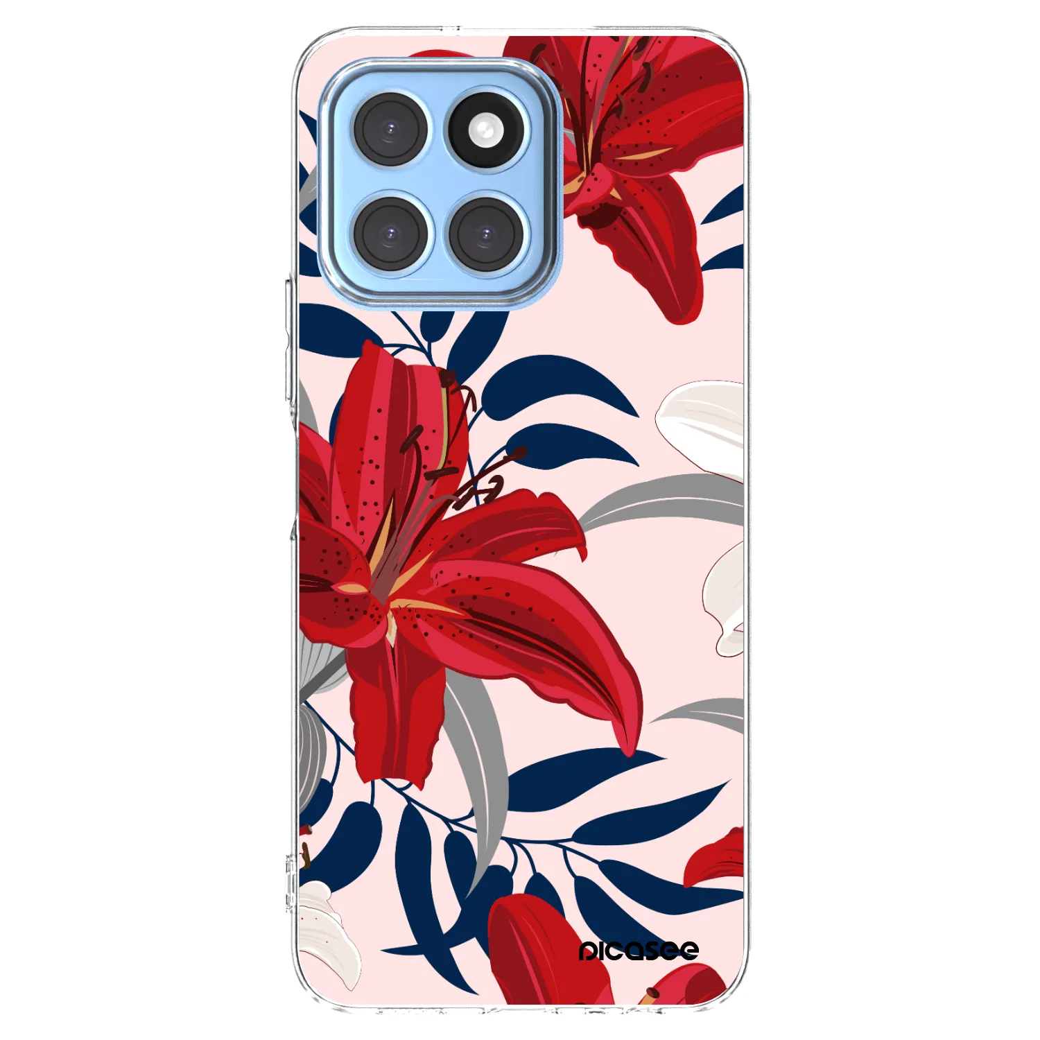 Picasee silikonowe przeźroczyste etui na Honor X8 5G - Red Lily