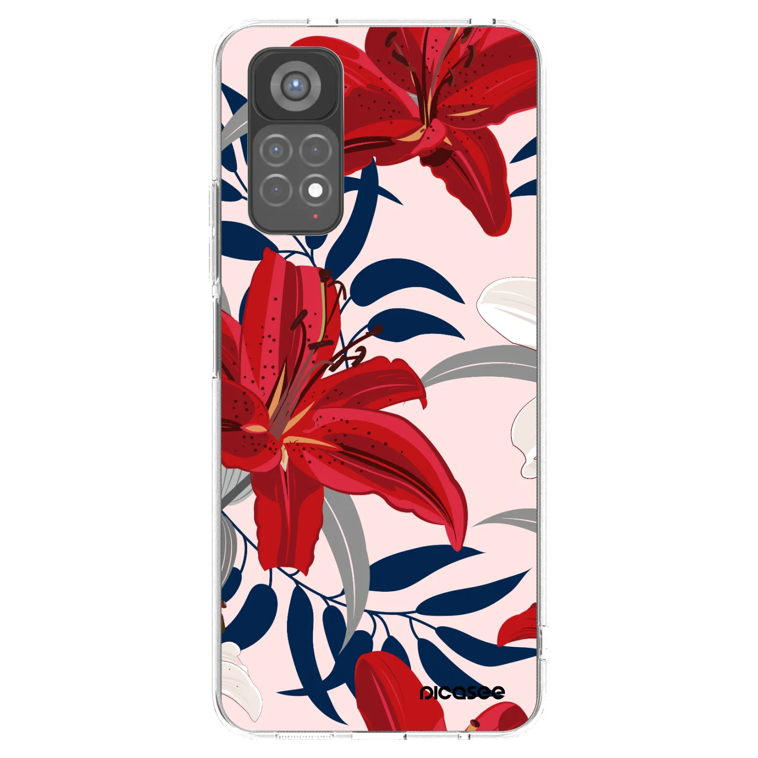 Picasee silikonowe przeźroczyste etui na Xiaomi Redmi Note 11S 5G - Red Lily