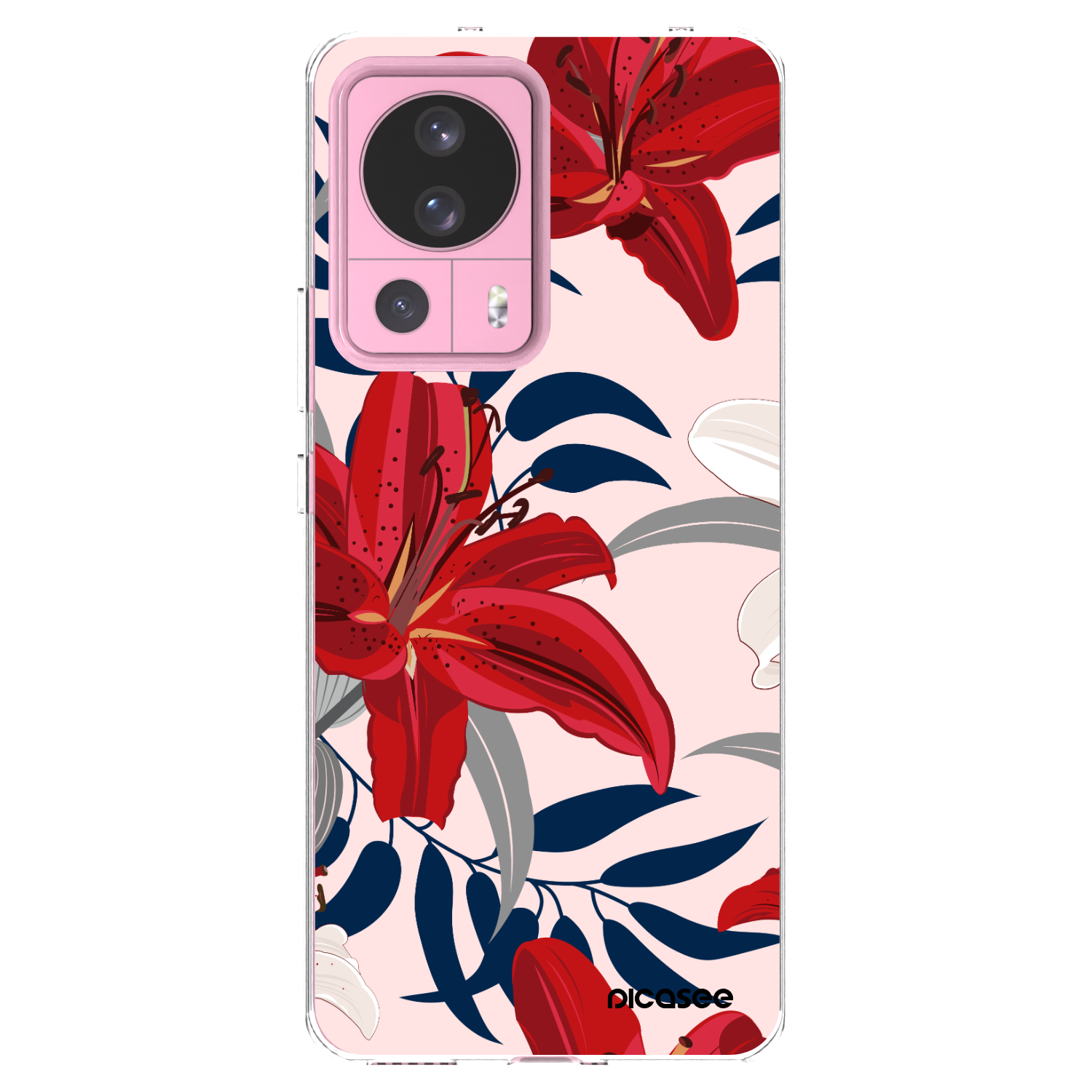 Picasee silikonowe przeźroczyste etui na Xiaomi 13 Lite - Red Lily