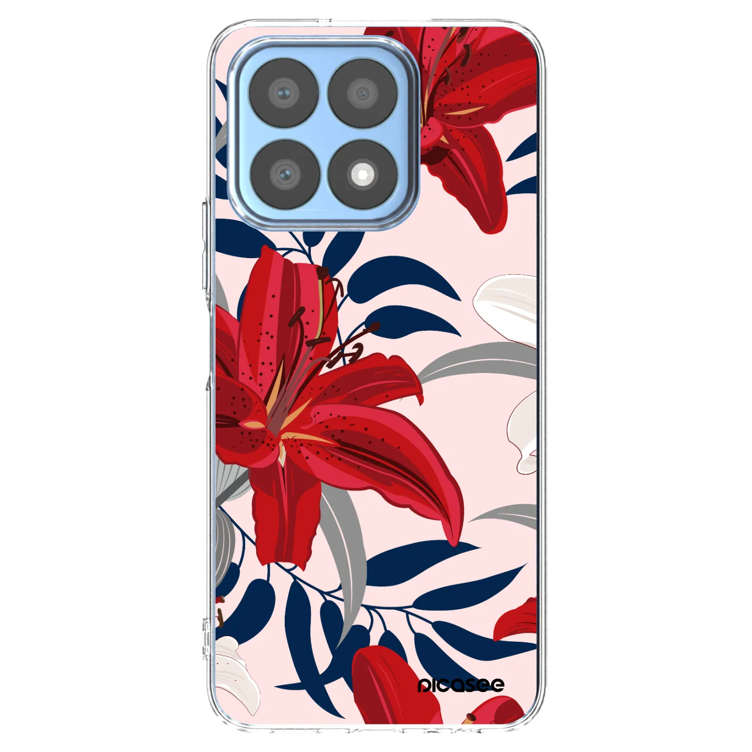 Picasee silikonowe przeźroczyste etui na Honor X8a - Red Lily