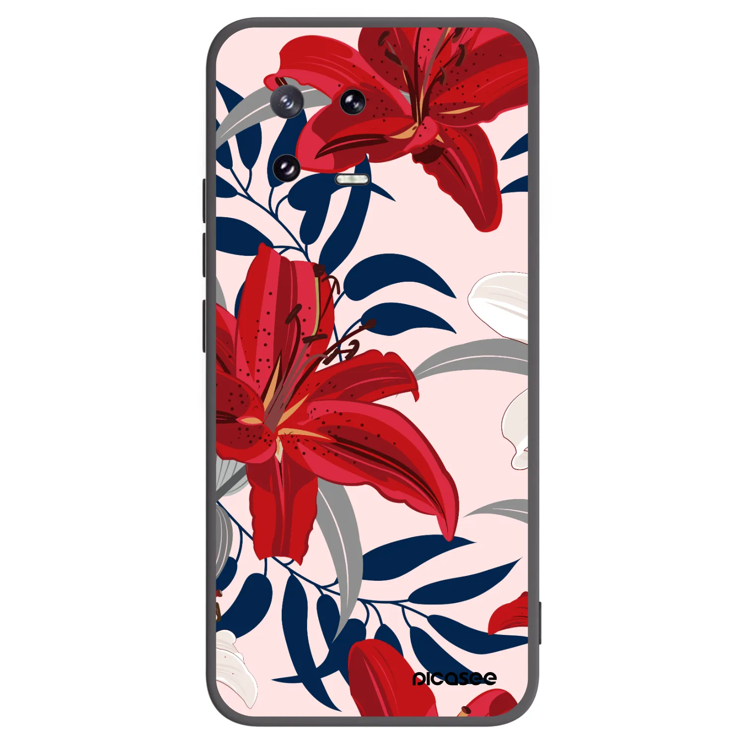 Picasee silikonowe czarne etui na Xiaomi 13 Pro - Red Lily
