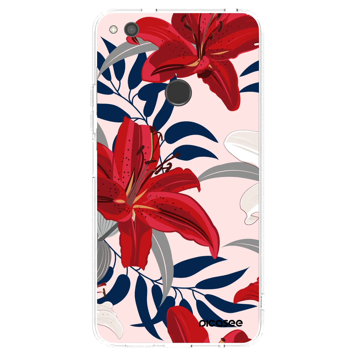 Picasee silikonowe przeźroczyste etui na Huawei P9 Lite 2017 - Red Lily