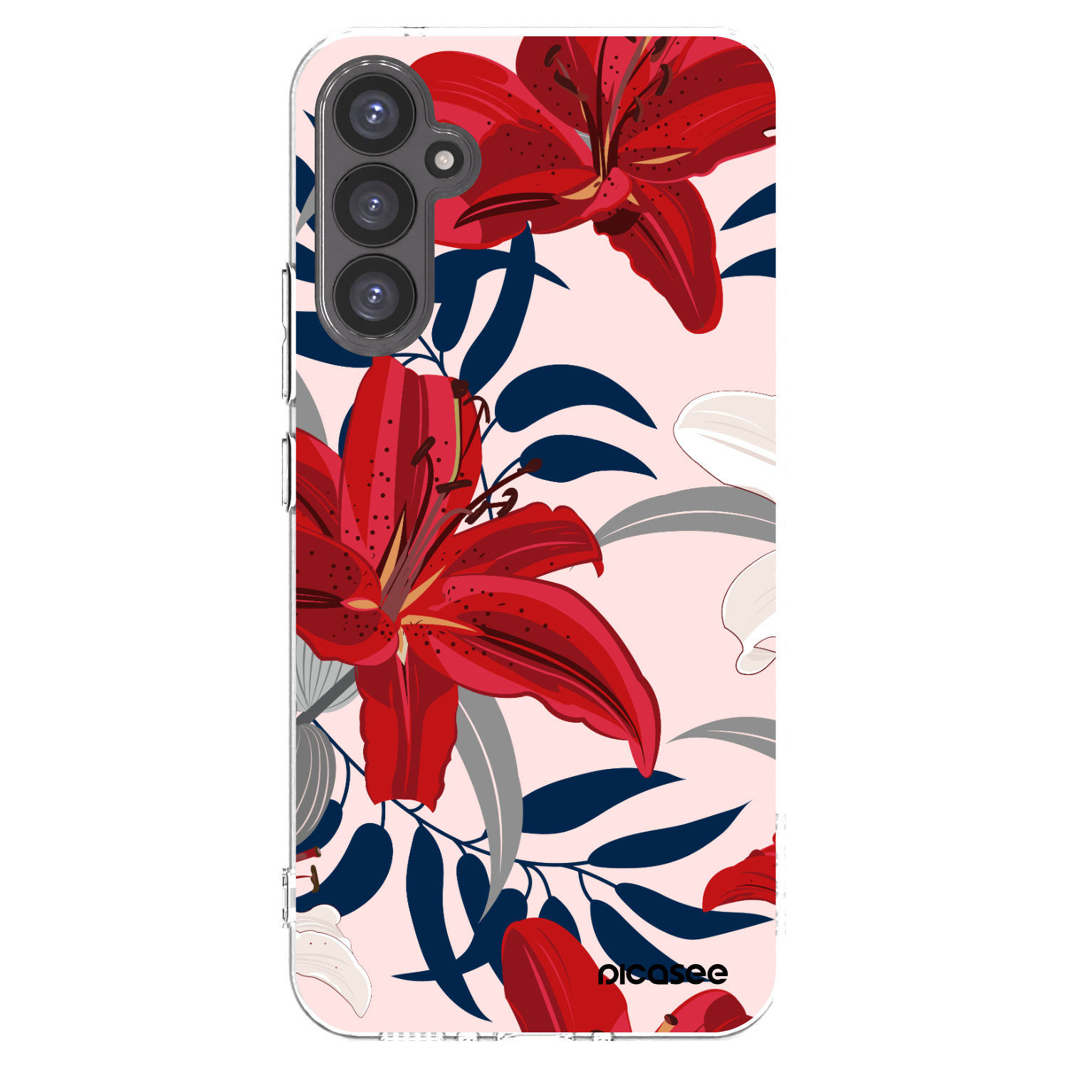 Picasee silikonowe przeźroczyste etui na Samsung Galaxy A34 5G A346B - Red Lily